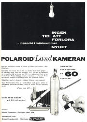 Gammal annons om Polaroid Land kamera frn 1956